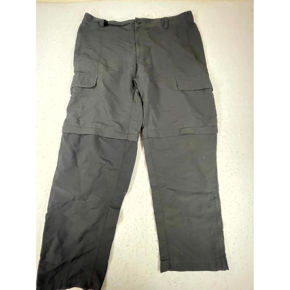 The North Face Convertible Hiking Pants Mens 36x28.5 Gray Cargo Outdoor Zip Fly